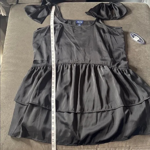Women’s Black Scoop Bow Mini Dress Size XL 16-18 NEW - Image 8