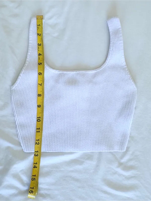 Aritzia Babaton Sculpt Knit Squareneck Cropped Tank - White - XS - Image 13