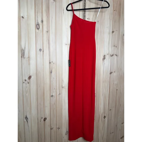 NWT Lulus Keeper of My Heart Red One-Shoulder Maxi Dress Holiday Paty Gala XXS - Image 6