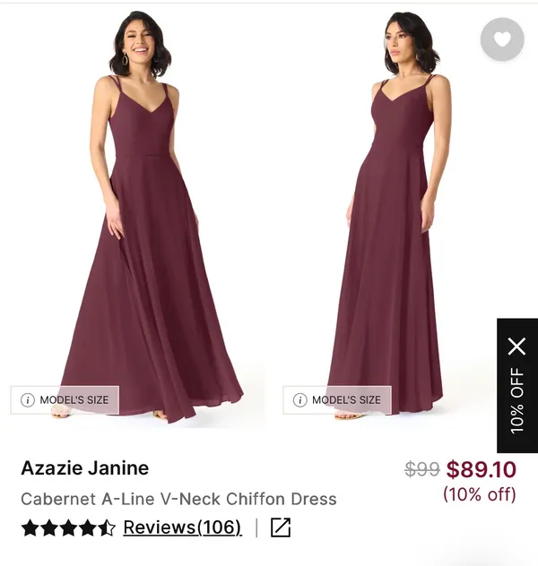Azazie Bridesmaid Dress Janine Cabernet - Image 4