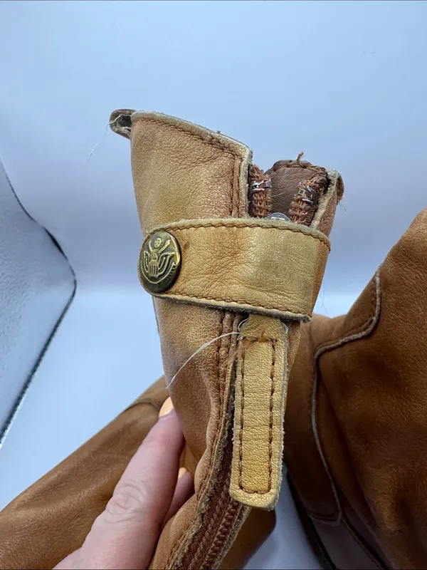 Sam Edelman Penny Tall Riding Boots Cognac Leather Zip Equestrian Boots Size 6 - Image 4
