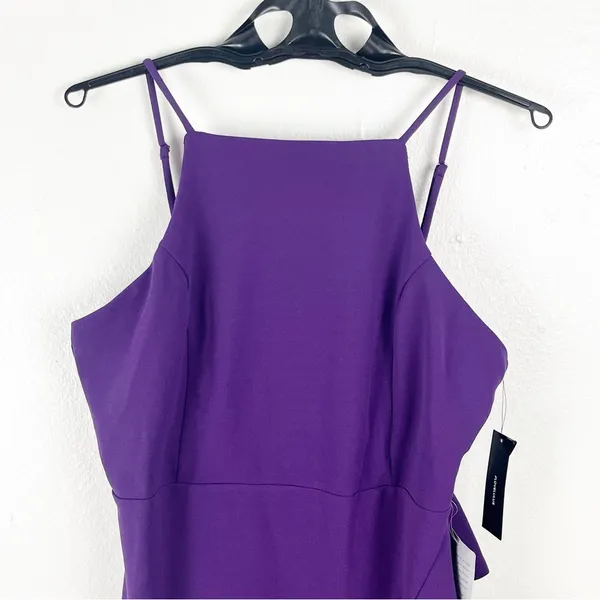 LULUS Great Things Purple Ruffled Trim High Neckline Bodycon Dress XL Party Boho - Image 11