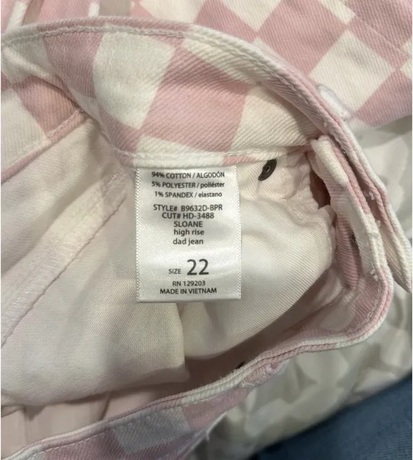 Hidden Jeans Pink Checker Print Jeans - Image 3