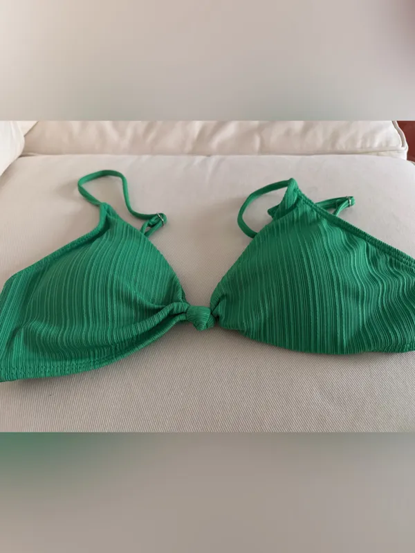 SHEIN Green Ribbed Knot-Front Bikini Set - Image 5