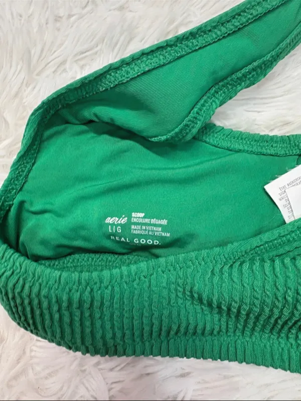 Aerie Green Textured Scoop Bralette Top - Image 2