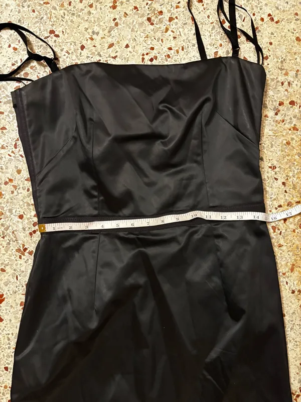 Dolce & Gabbana black satin cocktail dress size 46 - Image 6