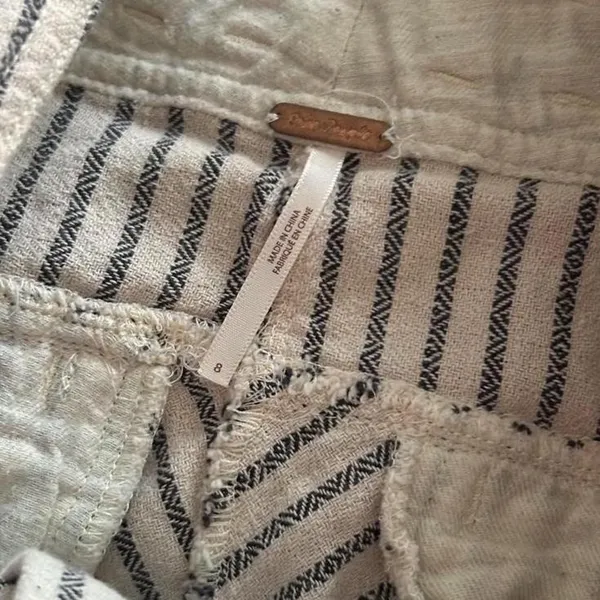 Free People relaxed striped cotton harem slouchy boho pants size 8 - Image 7