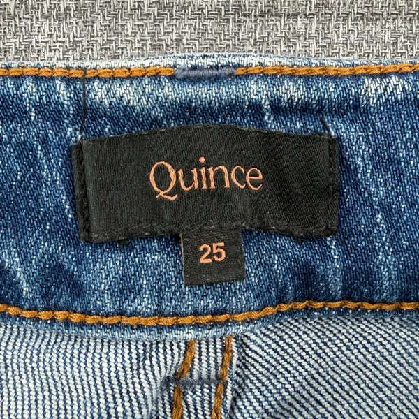 Quince Comfort Stretch High Rise Cropped Wide Leg Denim Jeans Atlantic Blue 25 - Image 5