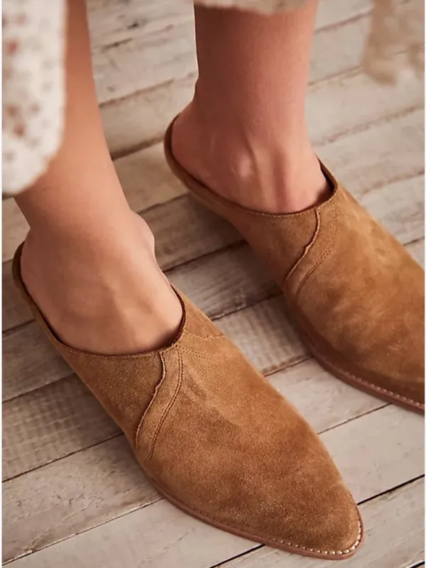 Free People Suede Mule Shoes - Image 4