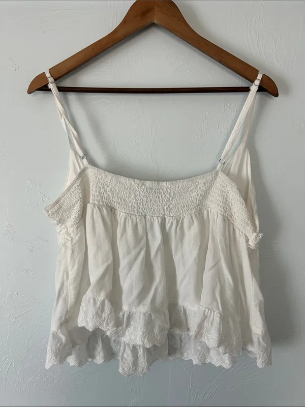 Princess Polly White Lace-Trim Cami Tank - Image 3