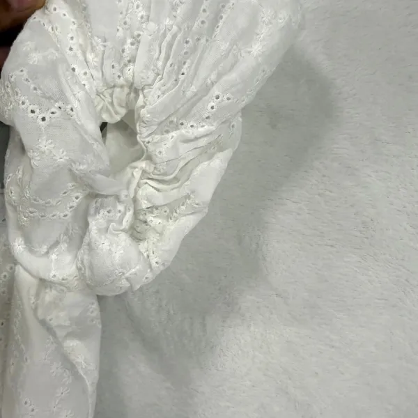 Wild Fable XXS White Eyelet Corset Top Puff Sleeve Cottagecore Coquette Summer - Image 5
