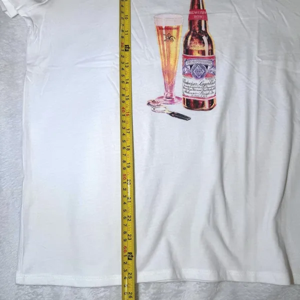 Lucky Brand Budweiser Graphic T-Shirt White Beer Bottle Logo Large NEW‎ - Image 5
