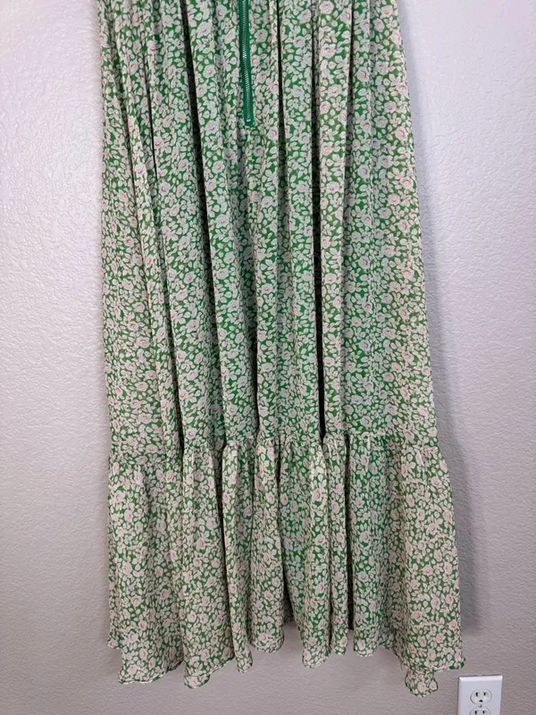 Bardot Fauna Midi Dress in Green Floral Cold Shoulder size Small US 4 $149 - Image 13
