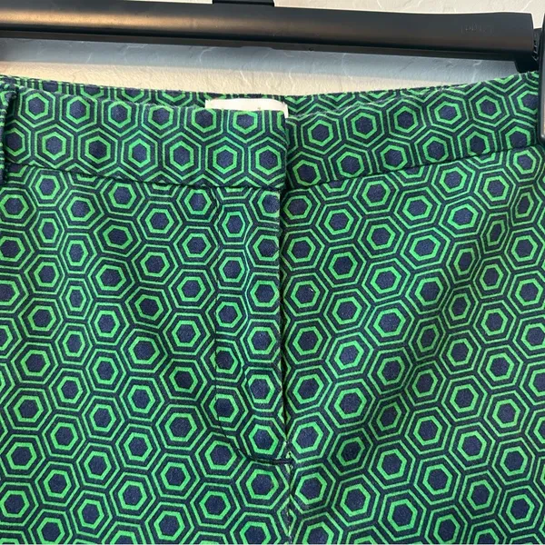 Laundry by Shelli Segal green and navy geometric print Bermuda shorts size 14 - Image 5