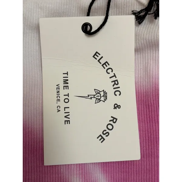 Electric & Rose Ribbed Tank Maxi Dress Tie Dye Pink‎ Navy White Large NWT - Image 4