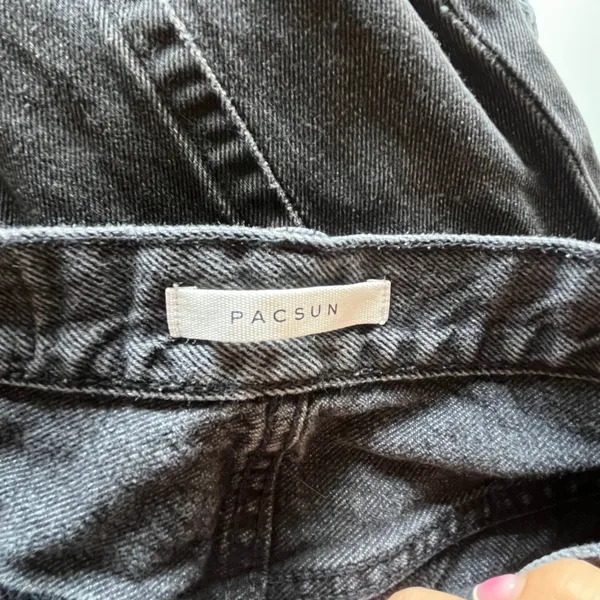 Pacsun High Rise Bootcut Jeans Black Patchwork Distressed‎ Denim 26 - Image 4