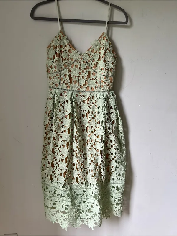 Beautiful Girl Mint Green Crochet Lace Spaghetti Strap Dress Size S - Image 2