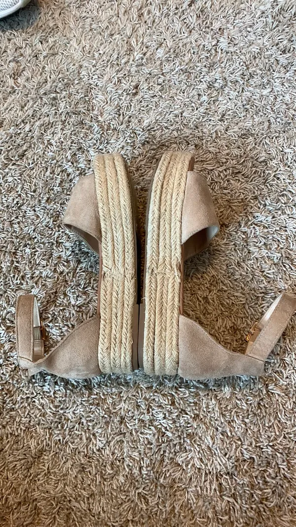 Brown Platform Sandals Suede Size 8 - Image 2