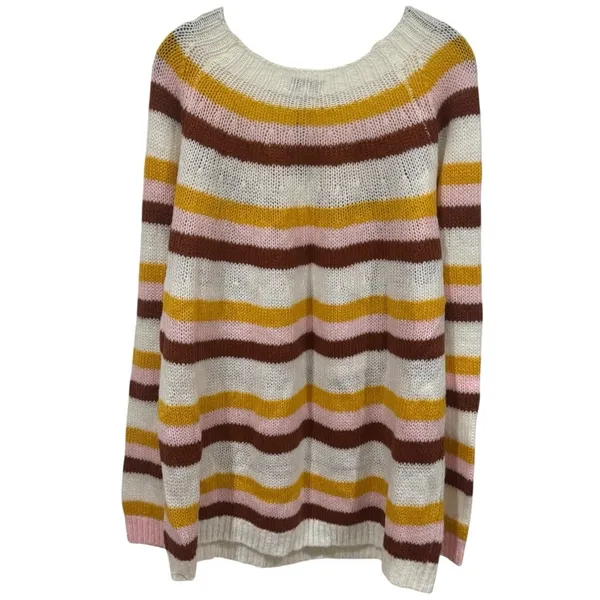 NEW Andree by Unit Striped Cozy Spring Knit Sweater‎ Artsy Garden Size 1X - Image 5