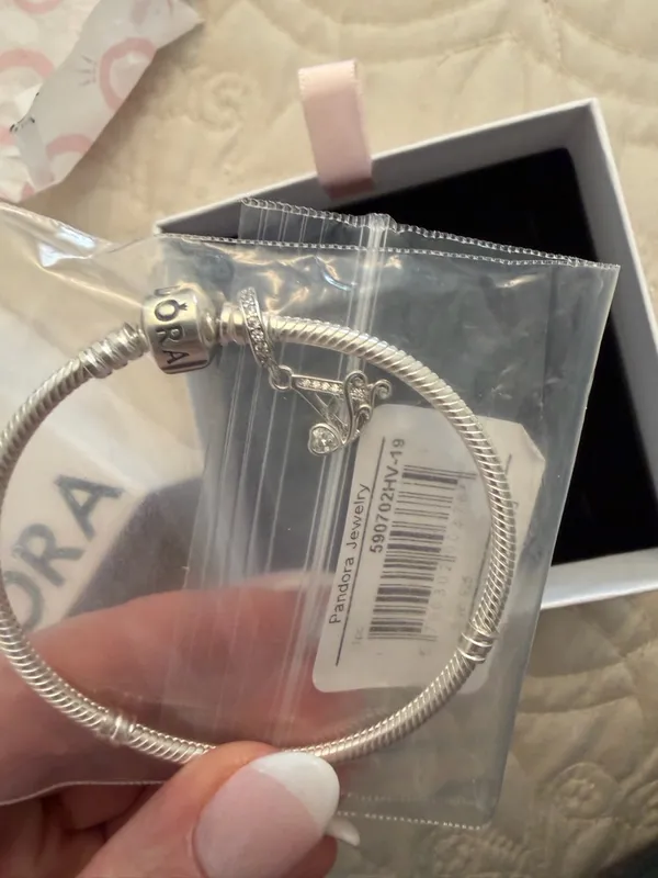 NIB Pandora bracelet with A charm - Image 2