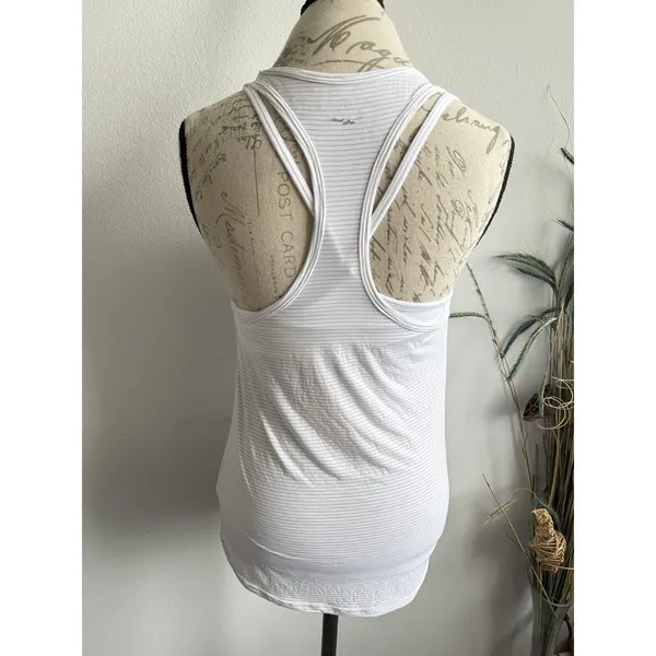 Beyond Yoga Women Liner Tank Relaxed‎ Fit Top White Striped Small - Image 2