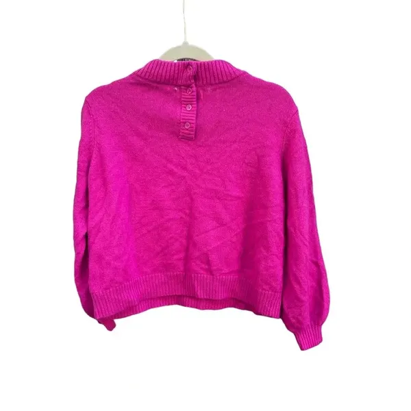 Who What Wear Hot Pink Wool Blend Mock Neck Sweater - Image 2