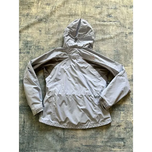 The North Face Light Blue Dark Gray Color Block Waterproof Hyvent Jacket M - Image 10