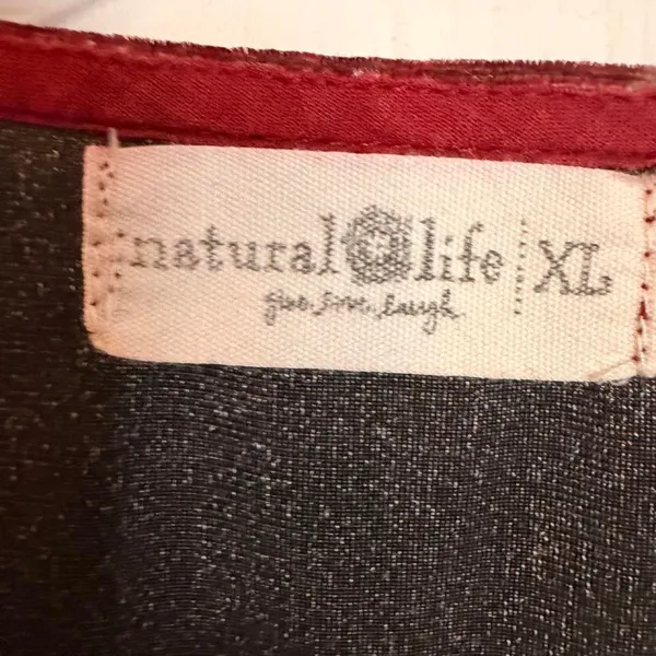 Natural Life All Day Velvet V-Neck Floral Shift Dress Burgundy XL Pockets - Image 3