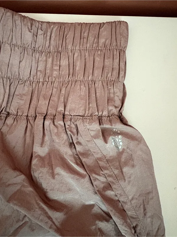 Free People Mauve/Taupe High-Waist Drawstring Shorts - Image 2