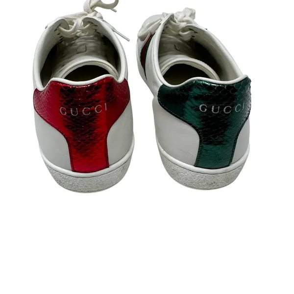 Gucci Ace Bee Sneakers White Leather Low Top EU 41 - Image 6