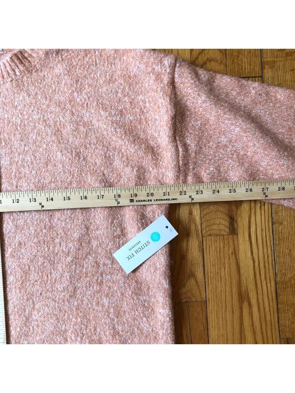 Pink Clover NWT Pink Heathered Crewneck Pullover Sweater Size L - Image 6