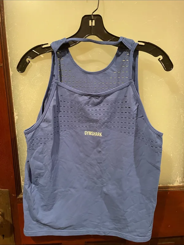 Gymshark Women's Periwinkle Laser-Cut Racerback Tank - Image 2