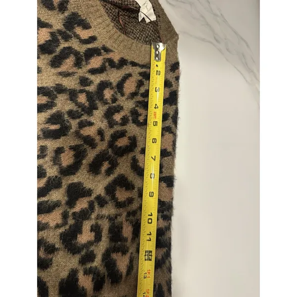 Klesis Leopard Sweater SizeM/L Brown Black Fuzzy Runs Big~Fits Like Oversized XL - Image 7