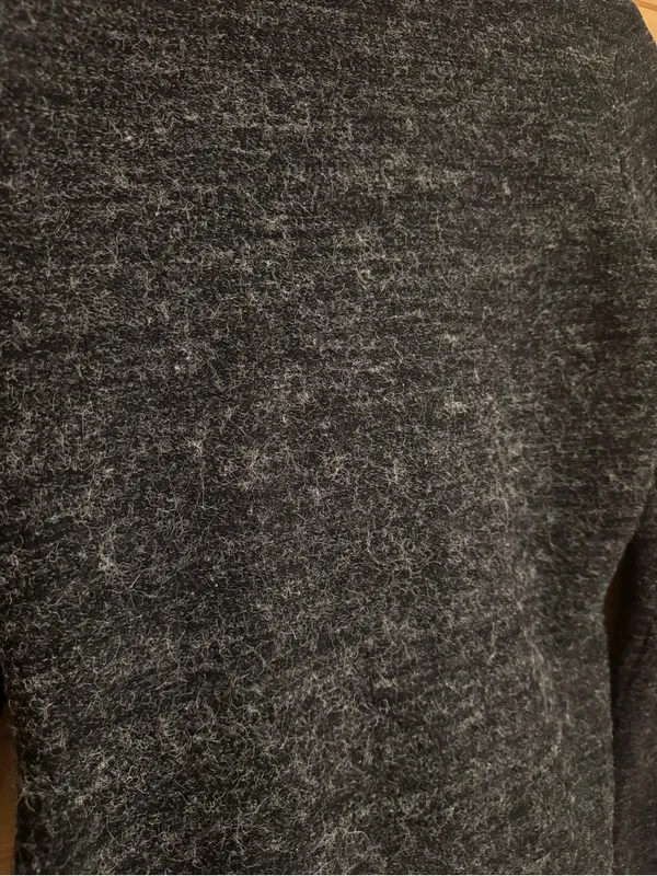 Y2K Vintage Medium Mohair Blend Heather Gray Tie Open Front Cardigan Cozy Winter - Image 5