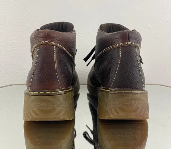 Dr. Martens Vintage Y2K Brown Leather 12281 Floral Chunky Platform Ankle Boots - Image 6