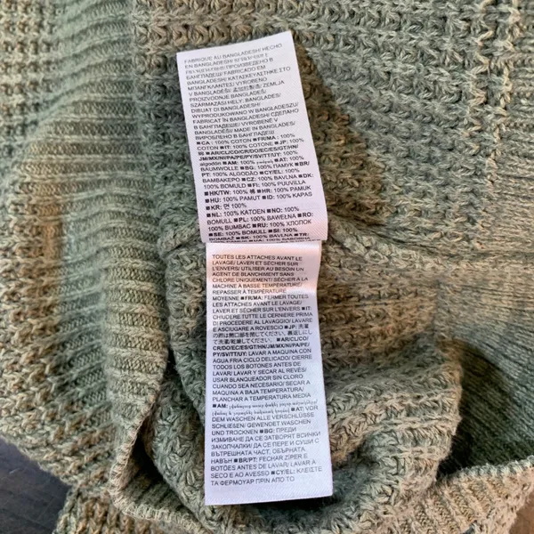 GAP Womens XS Olive Green Waffle Knit Hoodie Drawstring‎ Pullover Casual - Image 5