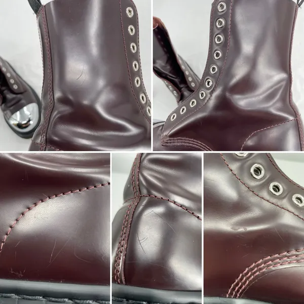 Dr. Martens Grasp Oxblood Red Boots Exposed Steel Toe Edgy Grunge Utility UK 5 - Image 12
