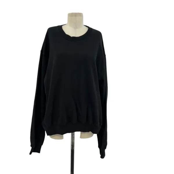 Good American Boyfriend Pullover Sweatshirt Leo Zodiac‎ Sign Black Size 3 Large - Image 3