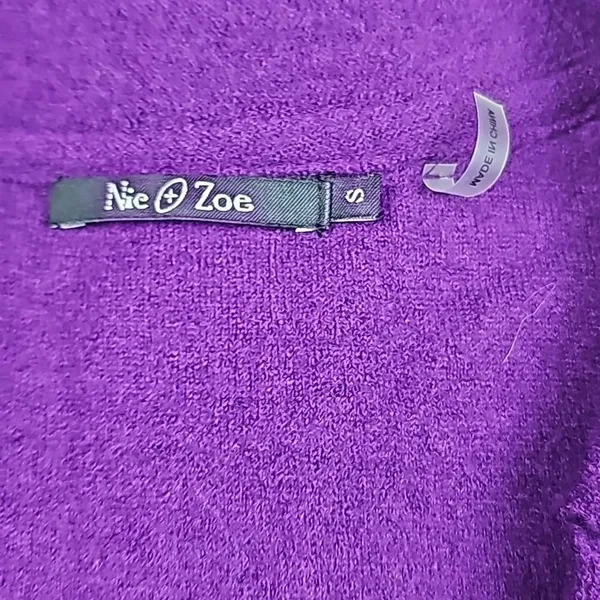 Nic + Zoe -753‎ Women's Magenta Buttoned Ruffled Dress Coat Size Small - Image 4
