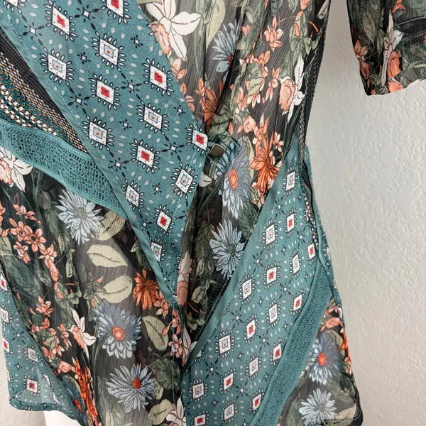 Anthropologie Tiny lovely patchwork wrap top - Image 6