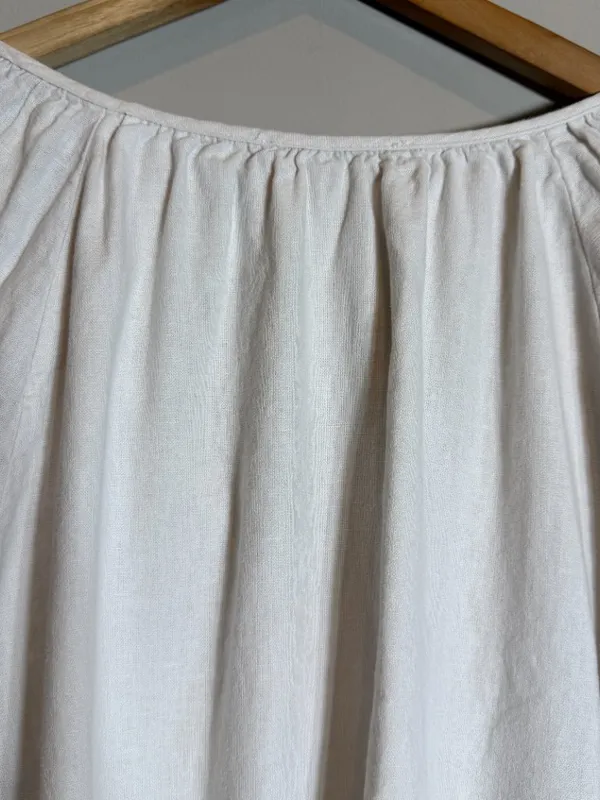 Abercrombie & Fitch x Tia Booth Linen-Blend Peasant Bubble Top Women's XL White - Image 8