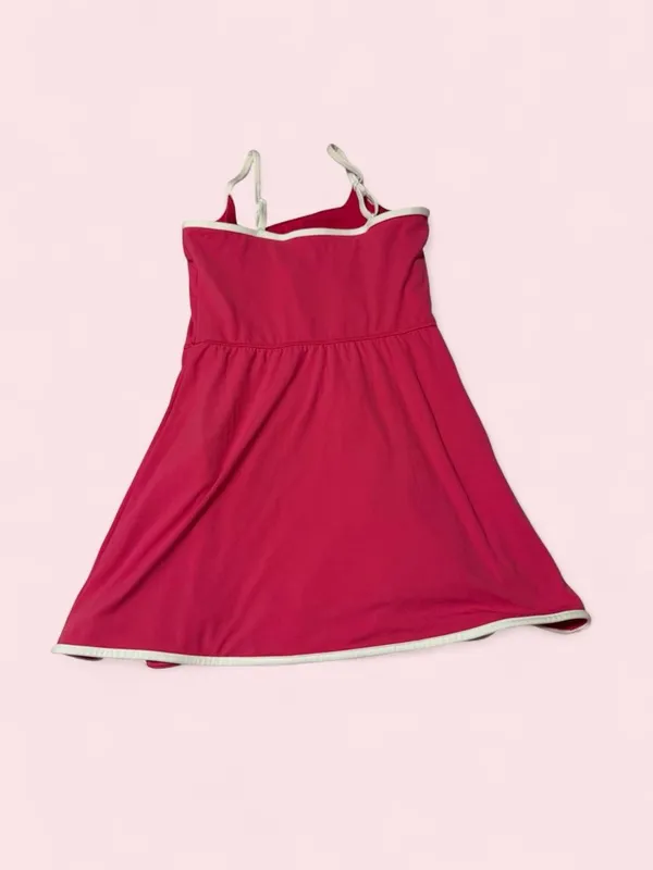 all in motion Bright Pink Mini Dress with white Trim - Image 2