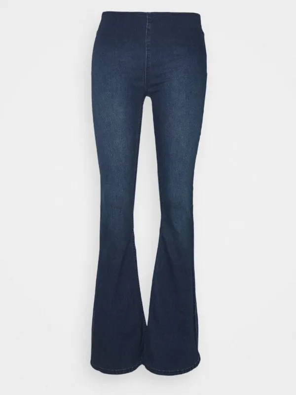 Free People Penny Pull On High Rise Flare Leg Jeans Dark Wash 27 - Image 8