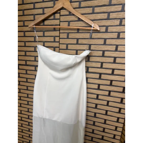 SNYDS Chloe Cream Sheer Strapeless Dress Size Small‎ - Image 4