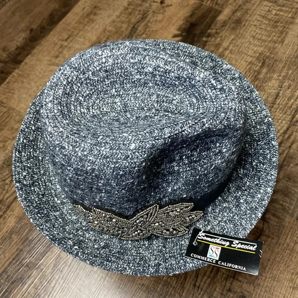 SOMETHING SPECIAL Fedora Gray Fall Boho Embellished Band Bucket Hat - Image 7