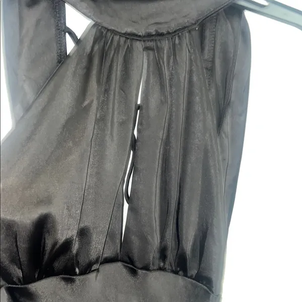 Flawed*** Small Black Satin Halter Neck Midi Dress - Image 16