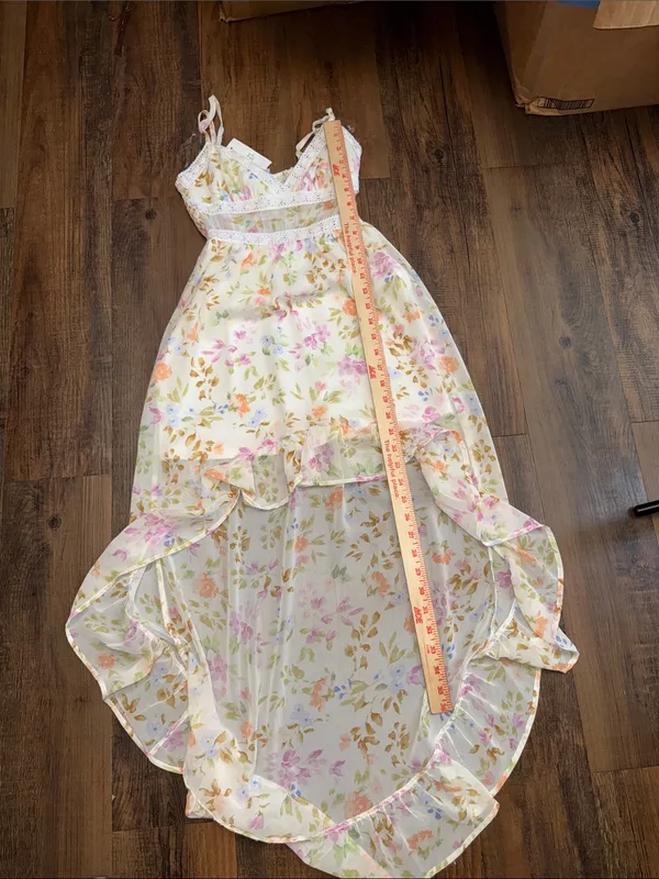 Rue21 Cream Floral High-Low Maxi Dress - Image 8