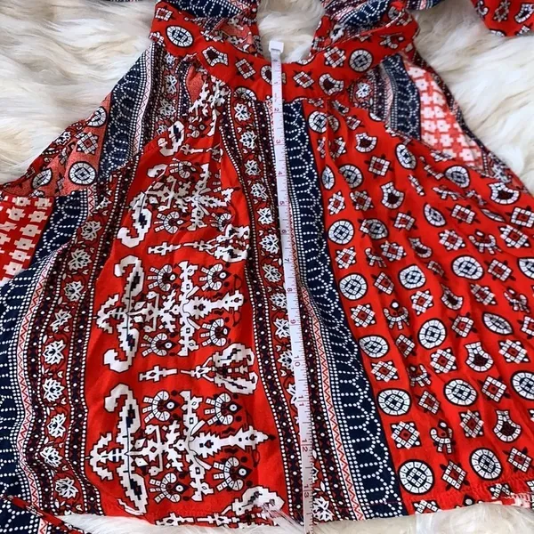Boho Halter Neck Two Piece Top and Shorts Vintage Print Size Small - Image 6