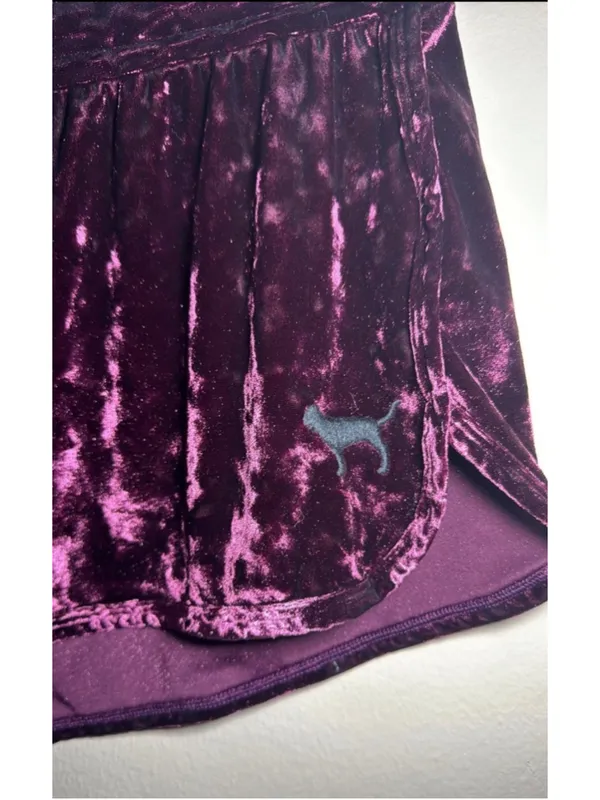 Victoria's Secret PINK Velvet Athletic Shorts Purple Size L - Image 2