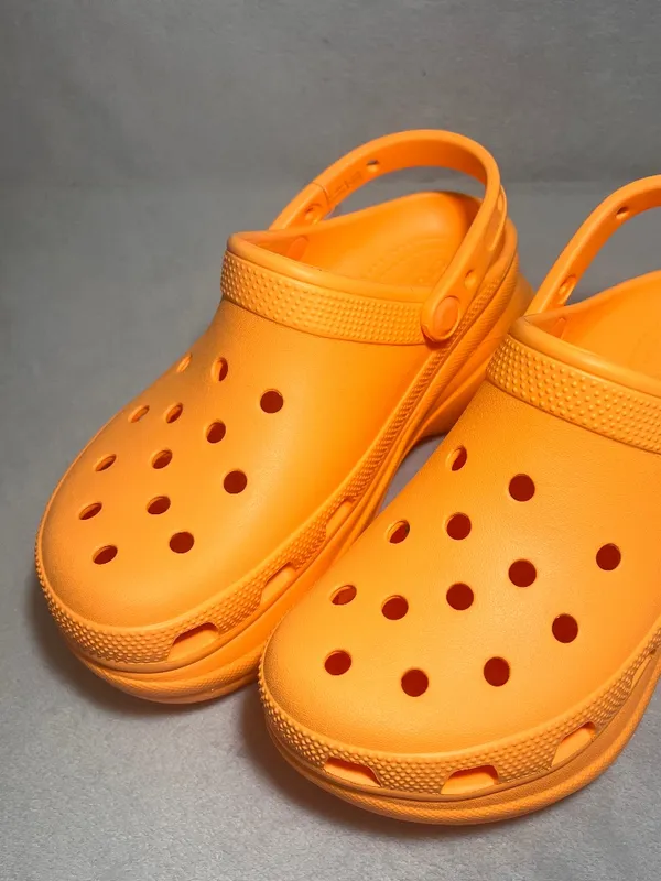 CROCS Siren Platform Clogs Orange Women's Size 7 Chunky Heel Y2K Sandals Comfort - Image 8